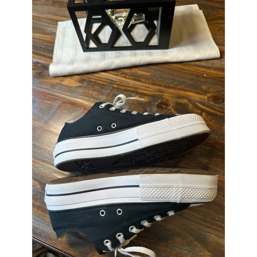 Converse Chuck Taylor All Star Lift Platform Black Canvas Sneakers 560250C 8.5W - Picture 10 of 13